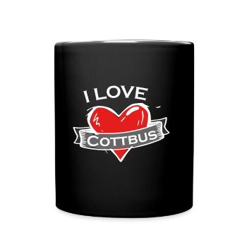 Cottbus - Ich liebe Stadtnamen in Tattoo Stil - Tasse einfarbig - Schwarz - Vorne