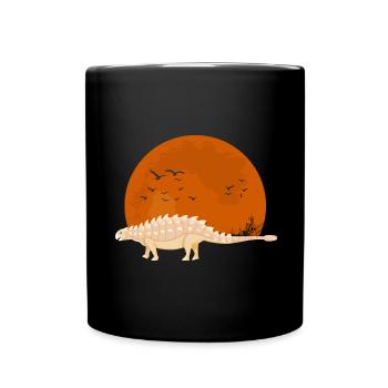 Ankylosaurus Sonnenuntergang Ankylosaurus Dinosaur - Tasse einfarbig - Schwarz - Vorne