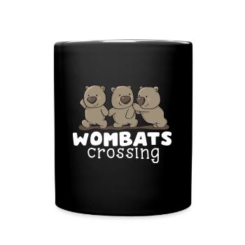 Wombats Crossing - Tasse einfarbig - Schwarz - Vorne