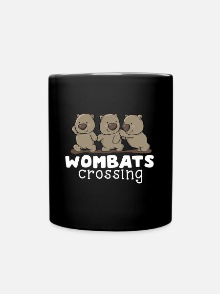 Wombats Crossing - Tasse einfarbig - Schwarz