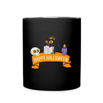 Pet Cats Costume Gift Happy Halloween - Full Colour Mug - black - Front