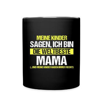 Beste Mama - Tasse einfarbig - Schwarz - Vorne