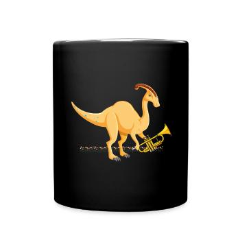 Paläontologie-Lehrer und Parasaurolophus Motif - Tasse einfarbig - Schwarz - Vorne