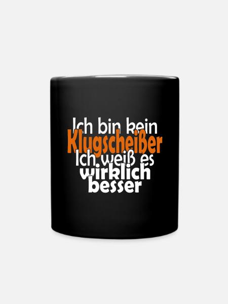 Klugscheißer - Tasse einfarbig - Schwarz