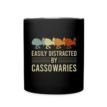 Retro Kasuar Vogel Vintage Kasuare - Tasse einfarbig - Schwarz - Vorne