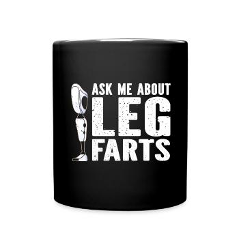 Artificial leg design for leg prostheses - Full Colour Mug - black - Front
