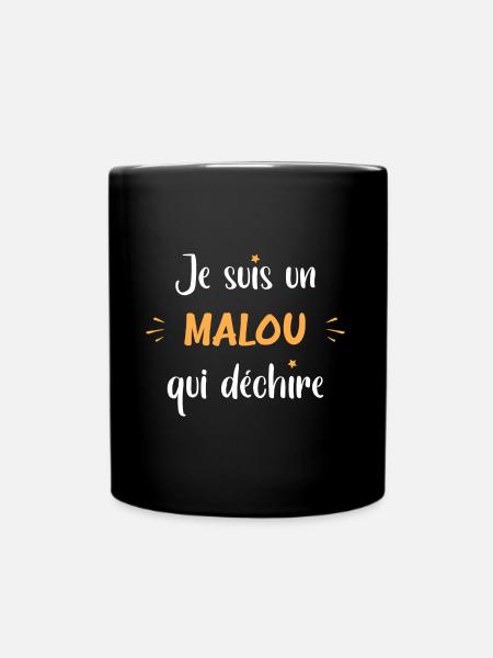 Je suis un malou qui déchire - Mug uni - noir