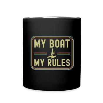 Catamaran Sailor My Boat My Rules - Full Colour Mug - black - Front
