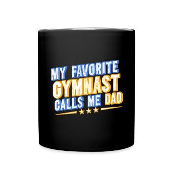 Mon gymnaste préféré m’appelle Papa - Mug uni - noir - Devant