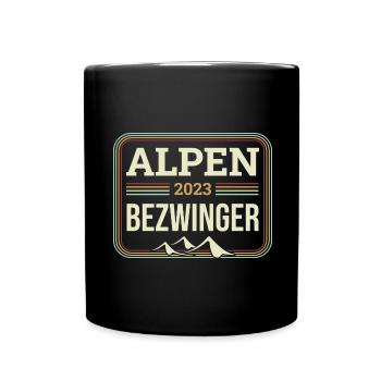 Alpenbezwinger 2023 Alpenüberquerung Finisher - Tasse einfarbig - Schwarz - Vorne