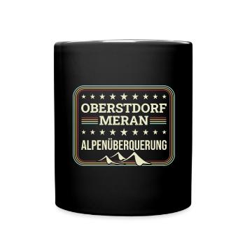 Alpenüberquerung Oberstdorf Meran E5 Fernwanderweg - Tasse einfarbig - Schwarz - Vorne