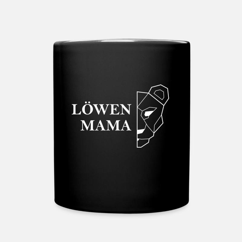 Löwen Mama Muttertag weiß Geschenkidee - Tasse einfarbig - Schwarz