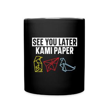 See You Later Kami Paper Origami Japanese Art - Full Colour Mug - black - Front
