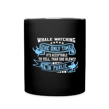 Marine mammals for orca watching and humpback whale - Full Colour Mug - black - Front