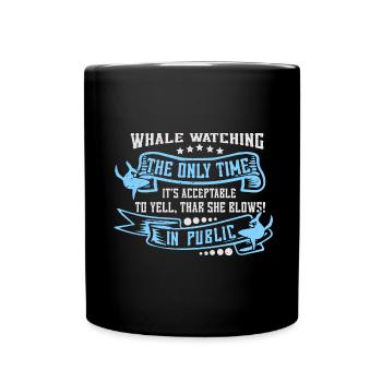 Orca Beobachtung für Buckelwale und Meerwale - Tasse einfarbig - Schwarz - Vorne