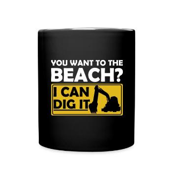 Retro Bagger Spruch Baggerfahrer Baustelle - Tasse einfarbig - Schwarz - Vorne