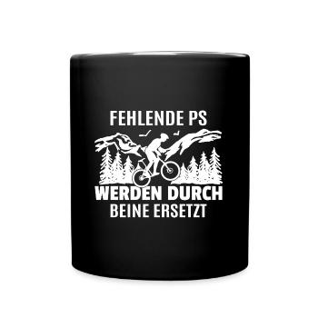Radfahrer Radsport Fahrrad - Tasse einfarbig - Schwarz - Vorne