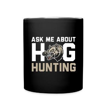 Posez-moi des questions sur la chasse au cochon Boar Hunter - Mug uni - noir - Devant