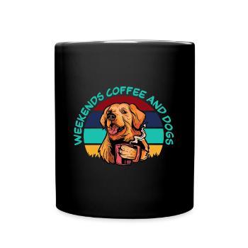 Week-ends Café Et Chiens - Mug uni - noir - Devant