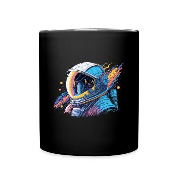 Astronaut lost in space - Splash Art Illustration - Full Colour Mug - black - Front