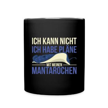 Ozean Tier Rochen Geschenk Lustiges Mantarochen - Tasse einfarbig - Schwarz - Vorne