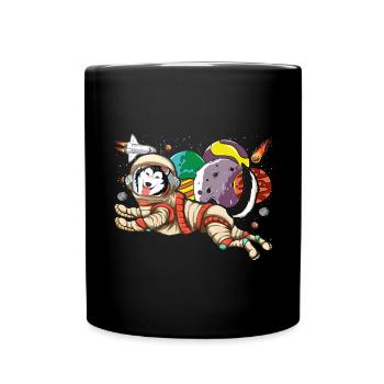 Universe Dogs Gift Space Astronaut Husky - Full Colour Mug - black - Front