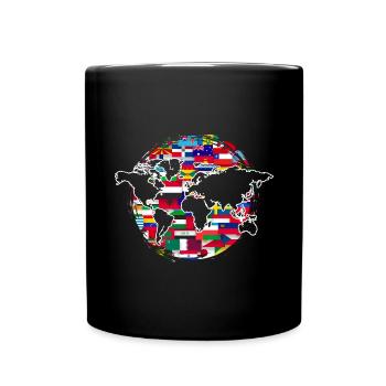 Map Flags Globe Travel Gift World Map - Full Colour Mug - black - Front