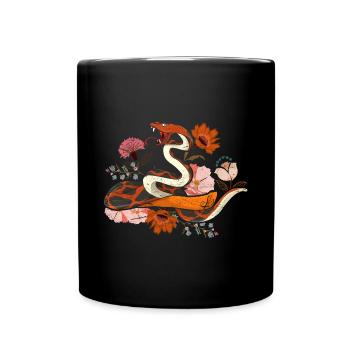 Animal Wildflowers Predator Gift Flowers Snake - Full Colour Mug - black - Front