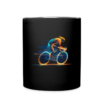 Neon Cyclist - Full Colour Mug - black - Front