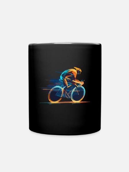 Neon-Radfahrer - Tasse einfarbig - Schwarz