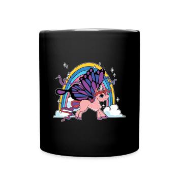 Rainbow Animal Gift Licorne papillon - Mug uni - noir - Devant