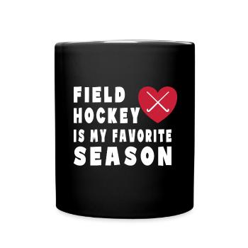 Feldhockey Ist Meine Lieblingssaison Hallenhockey - Tasse einfarbig - Schwarz - Vorne