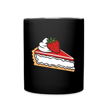 Tarte aux fraises - Mug uni - noir - Devant