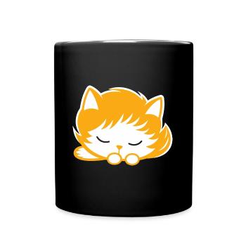 Bébé chat qui dors - Mug uni - noir - Devant