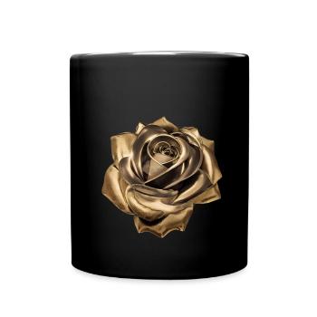 Rose, Or, Métal, Métallique - Mug uni - noir - Devant