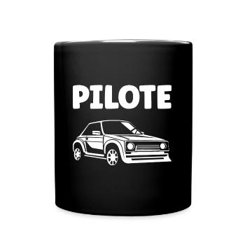 Humour pilote de rallye - Mug uni - noir - Devant