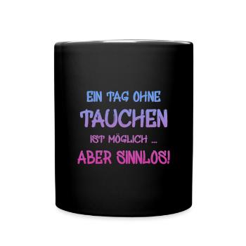 Tauchen - Tasse einfarbig - Schwarz - Vorne