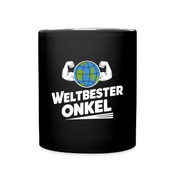 Weltbester Onkel Gym Sport Fitness Liebe - Tasse einfarbig - Schwarz - Vorne