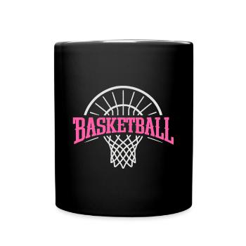 Basketball-Fan Must-Have Deko Spiel Ausrüstung - Tasse einfarbig - Schwarz - Vorne