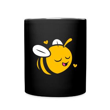 Biene - Tasse einfarbig - Schwarz - Vorne