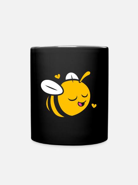 Biene - Tasse einfarbig - Schwarz