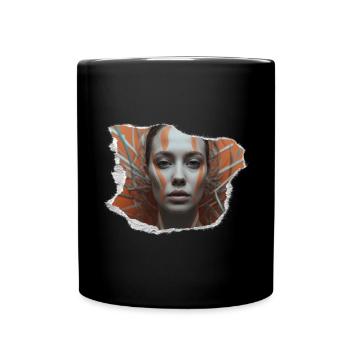 Heavy Kunstvoll skizziert Minimalistisch und doch - Tasse einfarbig - Schwarz - Vorne