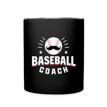 Baseball-Mustache-Coach - Tasse einfarbig - Schwarz - Vorne