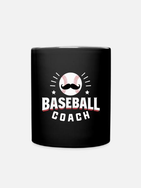 Baseball-Mustache-Coach - Tasse einfarbig - Schwarz