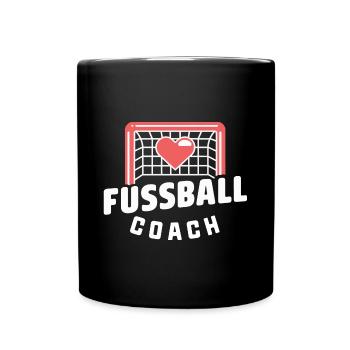 Fußball Liebe Coach - Tasse einfarbig - Schwarz - Vorne
