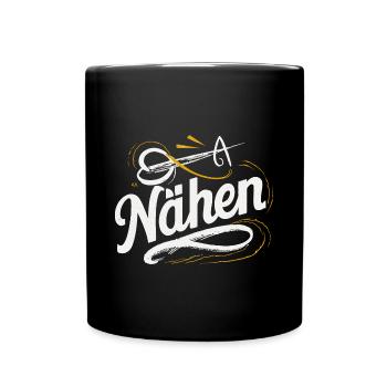 Näh-Hobby Kreativ-Set Stoffe Zubehör DIY - Tasse einfarbig - Schwarz - Vorne