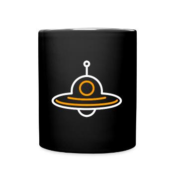 fliegende Untertasse - Tasse einfarbig - Schwarz - Vorne