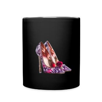 High Heels,Sequins,Rose,Shoes,Glitter,Glamour - Full Colour Mug - black - Front
