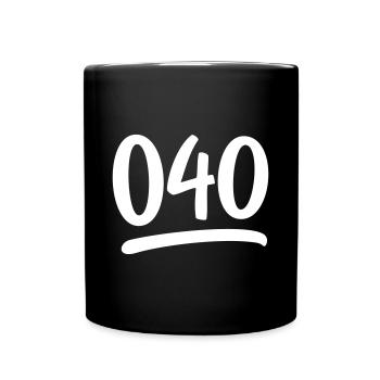 040 Handschrift - Tasse einfarbig - Schwarz - Vorne