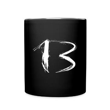 Number 13 Number Favorite Number Design Brush White - Full Colour Mug - black - Front